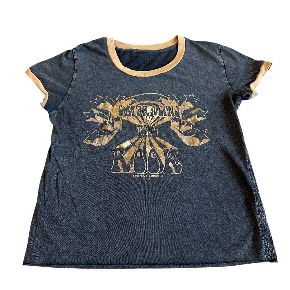 Leon & Harper Embracing the Rock Graphic T-Shirt Tee Organic Cotton Size Medium
